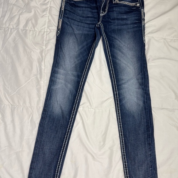 ROCK REVIVAL Skinny Jeans Dark Wash  Size 28 - Picture 1 of 13